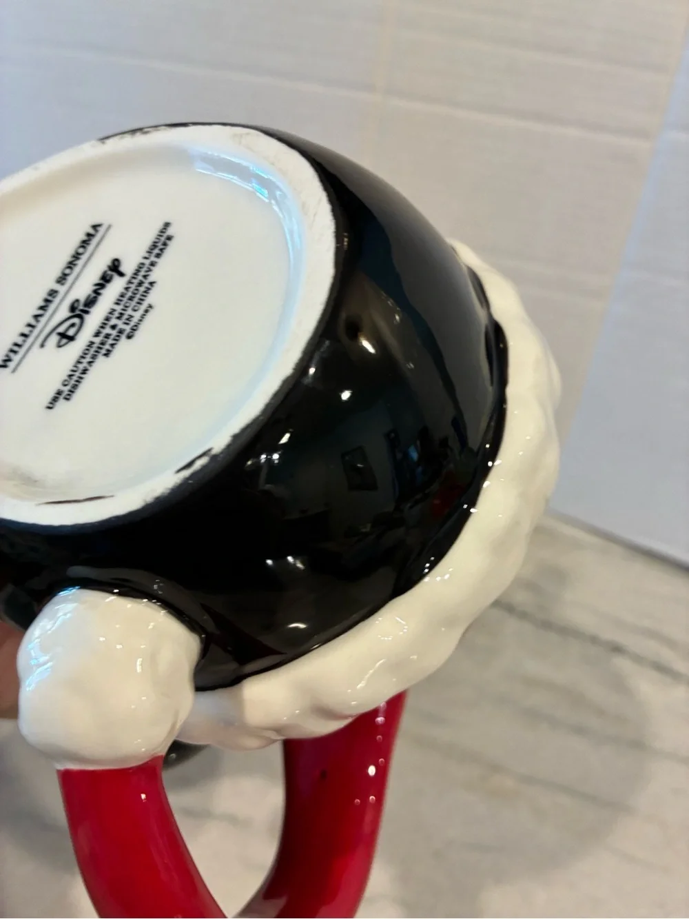 New Williams Sonoma Minnie Mouse Figural Mug cocoa Christmas kids holiday Disney